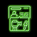 visa for journalists neon glow icon illustration