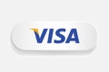 Visa logo sign on white button