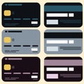 Visa or master card business credit cards vector illustration contsctless wireless payment set icons Royalty Free Stock Photo