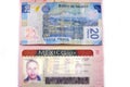 Visa of Mexico in the Russian international passport and Mexican pesos