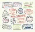 Visa passport stamp Royalty Free Stock Photo