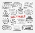 Visa passport stamp Royalty Free Stock Photo