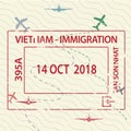 Visa passport stamp to Vietnam Royalty Free Stock Photo