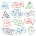 Visa passport stamp for travel. Immigration to China, Italy, Can Royalty Free Stock Photo