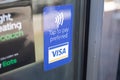Visa Tap to Pay sticker on window