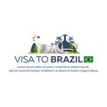 Visa to Brazil. Travel to Brazil. Document for travel. Vector flat illustration.