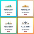 Visa to Dubai, UAE, Egypt, Israel, Turkey. Document for travel. Visa application centre.