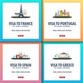 Visa to France, Portugal, Spain, Greece. Document for travel. Visa application centre.