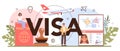 Visa typographic header. Traveling abroad approving and insurance