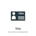 Visa vector icon on white background. Flat vector visa icon symbol sign from modern e commerce and payment collection for mobile