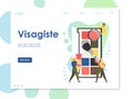 Visagiste vector website landing page design template