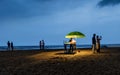 06-08-2022, Visakhapatnam, India: A Street vendor seling street food in Rama krishna beach in Visakhapatnam, India at night.