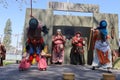 Belly dancers in period costumes at a Renaissance Faire