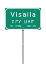 Visalia City Limit road sign
