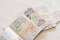 Visas on Japanese passort Royalty Free Stock Photo