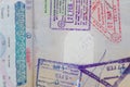 Visas in passport Royalty Free Stock Photo
