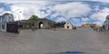 Visby City Wall Gate and Cobblestone Square, 360 Photo Royalty Free Stock Photo