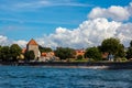 Summer seaside view of the old ancient city Visby.