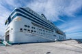View of the stern side of the Tallink Silja Line cruise ship ferry moored in the port of Visby Gotland.