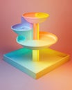 viscid fountain of color diffusing a bright and vivid light. Podium, empty showcase for packaging product presentation