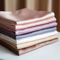 Viscose Plain Sheet - Silk Duvet In Four Colors On White Table Background