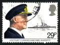 Viscount Cunningham and HMS Warspite Postage Stamp