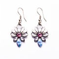 Viscount Inspired Crystal Earrings With Floral Motifs
