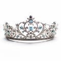 Viscount Inspired Tiara With Blue Gemstone And Diamonds