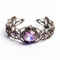 Viscountess Inspired Baroque Bracelet With Purple Stones And Crystal Accent