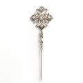 Viscountess Inspired Silver Hair Pin With Diamonds And Swirls