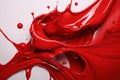 Viscous Red liquid paint. Generate Ai