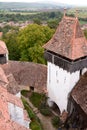 Fortified church of Viscri. View from the main tower. Brasov county. Transylvania. Romania Royalty Free Stock Photo