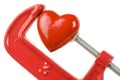 Vise Grip and red heart Royalty Free Stock Photo