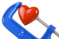 Vise Grip and red heart Royalty Free Stock Photo