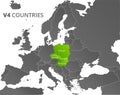 Visegrad Group V4 Countries Map