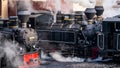 Viseu de Sus, Maramures, Romania - June 13, 2022: Steam train Mocanita