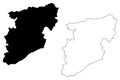 Viseu District Portuguese Republic, Portugal map vector illustration, scribble sketch Viseu map