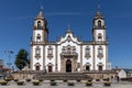 View at the front facade of Church of Mercy, Igreja da Misericordia baroque style monument, architectural icon of the city of