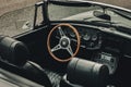 1972 White MG MGB interior, sports car manufactured by the British Motor Corporation Royalty Free Stock Photo