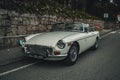 1972 White MG MGB, sports car manufactured by the British Motor Corporation Royalty Free Stock Photo