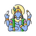 vishnu god indian color icon vector illustration