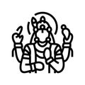 vishnu god indian line icon vector illustration