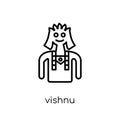 Vishnu icon. Trendy modern flat linear vector Vishnu icon on white background from thin line india collection