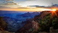 Vishnu Temple in the Grand Canyon from the North Rim Cape Royal at Sunset Royalty Free Stock Photo