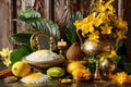 Vishu holiday concept - The traditional Vishukkani setup