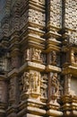 VISHWANATH TEMPLE, Carved deities, vyalas and surasundaries on wall, Western Group, Khajuraho, Madhya Pradesh, UNESCO World Herita