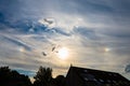 Halo, meteorological optical phenomena in the sky Royalty Free Stock Photo