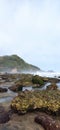 visible Mountains, rocks, clouds and oceans Royalty Free Stock Photo