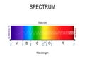 Visible spectrum color. infographic of sunlight color