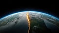 Visible Tectonic Plate Shift from Orbit.